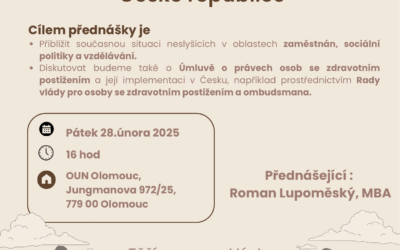 Neslyšící s nadějí bude přednášet v Olomouci – Aktuální zprávy o neslyšících v ČR