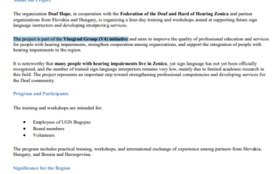 Press Release – The project is part of the Visegrad Group (V4) initiative